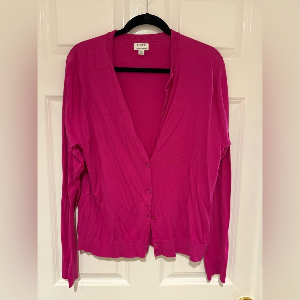 J. Crew Factory Women's Fuchsia Cardigan Sweater